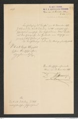 k.k. naturhistorisches Hofmuseum, Intendanzakten 1885-1896 (Hauer), Aktenzahl Z.688/1891, Seite 1